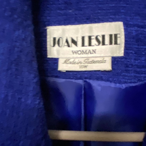 Joan Leslie Woman Blazer Jacket Blue Fully Lined Lightly Padded Shoulders 16W - Picture 3 of 8